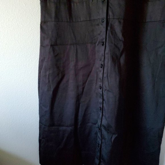 Ann Taylor Loft (Size 10 Black Dress full button front) - Picture 5 of 10